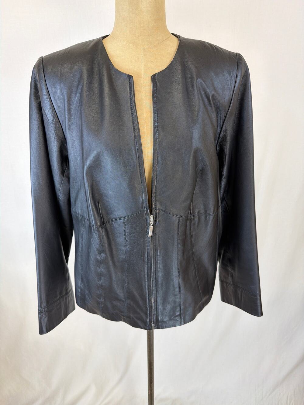 Style & Co Black Leather Jacket  XLarge #0568